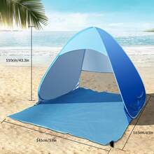Carpa de playa con bolsa de almacenamiento, toldo portátil para sombra adecuado para playa, camping, pesca, picnic, actividades familiares al aire libre, fácil de montar, resistente al agua y a los rayos UV