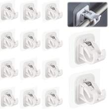 20/16/8/4/2件套公寓宿舍装饰窗帘杆无需钻孔支架，无需钻孔固定器租客友好型粘性窗帘挂钩，用于悬挂窗帘，适用于房车百叶窗、宿舍厨房卧室家居浴室