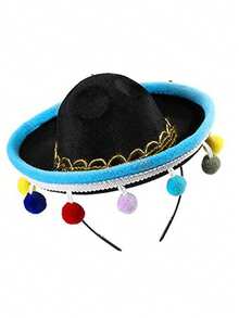 1pc Mexican Party Hat Headband, Carnival Halloween Hair Hoop Mini Hat,Christmas - Khaki - View 13