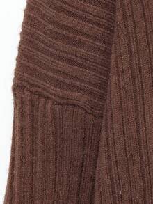 Maglione a coste largo e morbido con spalle scoperte, colletto alla francese, colore unito, nuovo per donna in autunno/inverno DEEKA - Castano - Visualizzare 4