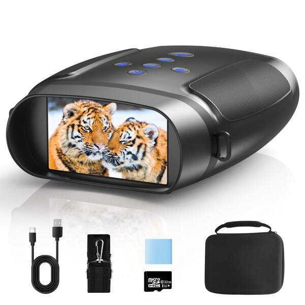 4K Night Vision, 10x Digital Zoom, 32GB Card, 36 Megapixels, 9-Level Infrared (For Storing Photos And Videos Of Camping, Hunting And Security)