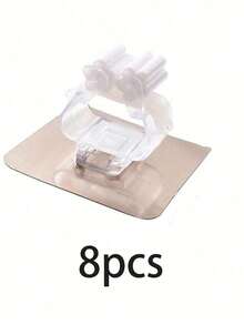 1/4/8pcs No-Drill Wall Mounted Strong Mop Hooks, Multi-Function Strong Storage Clips, Wall Mounted Bathroom Mop Clips, Mop Hooks, Broom Racks, Shelves, No-Drill Mop Racks, Suitable For Bathroom And Balcony, Mop Clips, Mop Racks, Convenient Bathroom Accessories, Cleaning Accessories, For Storing Mops, Brooms And Cleaning Tools