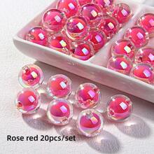 Enjoy Fun of DIY 20 Peças Contas Acrílicas Redondas Transparentes, Suprimentos para Fazer Pulseiras, Correntes de Telefone, Joias DIY