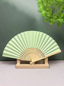 10pcs Summer Essential Handheld Fan Plain Paper Fan Blank Painting White Colorful Folding Fan Handmade Craft Materials Hand Fan Cooling Fan Wedding Decoration Rave Accessories - Multicolor - View 34