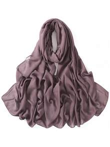 1条女士纯色细边围巾，休闲透气头巾，百搭披肩式头巾，四季皆宜。 - 彩色 - 查看 23