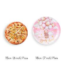 7-Inch & 9-Inch Disposable Party Paper Plates, Pink Hot Air Balloon & Cute Bear Cowboy Print Party Supplies, Dessert Paper Plates, Disposable Plates Suitable For Birthday, Celebration, Party Decorations - Multicolor - View 2