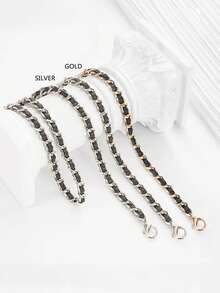 1 件 120 厘米长 PU 皮革包带，适用于斜挎包肩包带，手提包替换配件，8 毫米宽包链，手机挂颈链 - 黑色 - 查看 6