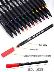 1 支 12/24 色防水永久性纺织马克笔，涂鸦笔，适用于 DIY T 恤、鞋子绘画、手工工艺品 - 布料塗繪筆 - 查看 3