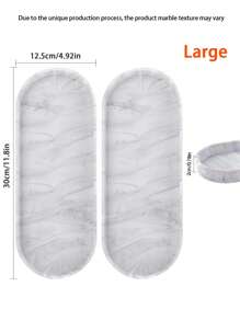 硅胶托盘套装 - 1/2 件套(11.8 英寸和 9.8 英寸)大号防碎耐热白色大理石设计梳妆台托盘,适用于浴室台面、厨房台面水槽、卫生间、卧室、肥皂、香水收纳盒 - 彩色 - 查看 10