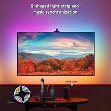 RGB+IC LED Lights For TV Backlighting, USB Powered Backlight Kit With Cmaera, Single Point Color Strip Lights For 45-75 Inch TVs, Ambient Lighting For Gaming And Home Theaters,Single Point Color Extraction - RGBIC S-type Light Strip - View 4