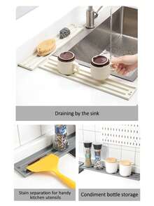 1 件/硅胶盖子收纳架台面防滑垫洗碗机沥水架厨房炉灶隔热垫 - 彩色 - 查看 4