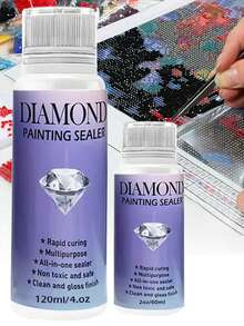 Diamond Painting Sealant Fixation Glue - Diamond Painting Puzzle Artwork Dedicated Solidifying Glue Sealant, Anti-Falling Diamond Fixative Brightening Agent, DIY Diamond Painting Tool, Brush Included