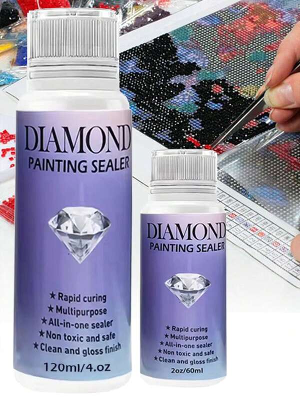 Diamond Painting Sealant Fixation Glue - Diamond Painting Puzzle Artwork Dedicated Solidifying Glue Sealant, Anti-Falling Diamond Fixative Brightening Agent, DIY Diamond Painting Tool, Brush Included