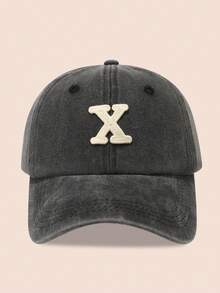 1pc Kids Washed 26-Letter Baseball Cap, Boys Girls Sun Hat Suitable For Outdoor, Sunscreen, Daily Wear