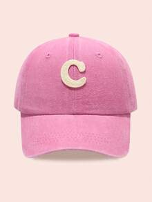 1pc Kids' Washed Baseball Cap With 26 Letters, Suitable For Outdoor Activities, Sun Ion, Daily Wear, Boys & Girls - Water Soluble-pink Washed Baseball Cap - View 53
