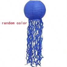 3pcs/6pcs-Blue Hanging Jellyfish Paper Lantern, Gradient Colorful Paper Lantern Hanging Lantern For Mermaid Theme Party Under The Sea Ocean Birthday Decoration