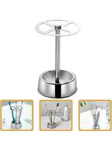1pc Stainless Steel Toothbrush Holder Toothpaste Stand Shelves Bathroom Organizer Freestand Stationery Makeup Brush Storage Back To School
