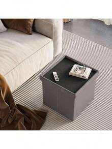 Free Shipping15 Inches Storage Ottoman Cube Set Of 2, Foldable Storage Boxes Footrest Step Stool, Padded Seat For Dorm Ving Room, Support 300lbs, Ne Fabric Grey Dgds - Grey-2pack - 查看 5