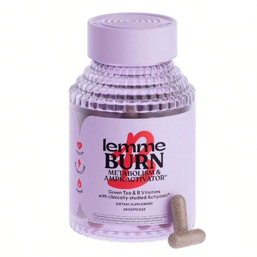 Lemme Burn - Metabolism, Belly Fat Burning + AMPK Activating Supplement For Men & Women W/Clinically Studied Actiponin Gynostemma, Green Tea Extract, Vitamins B6 & B12 - Gluten Free, 180 Count - 其他 - 查看 1