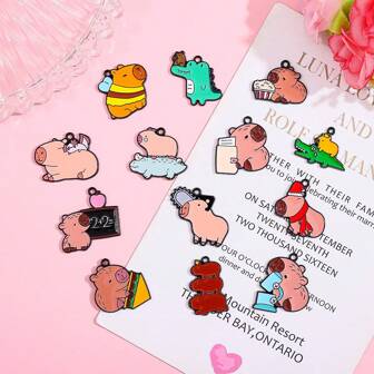 The Cute Capybara River Dolphin DIY Pendant Jewelry Kit, Used For Making Bracelets, Necklaces And Other Jewelry Items. Suitable For Those Who Enjoy DIY. Perfect For Giving As A Gift To Family And Friends.