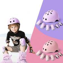 6/7 Pcs Set  Protective Equipment Outdoor Sports Roller Skating Shoes Cycling 2-15 Year Old Safety Helmet Set