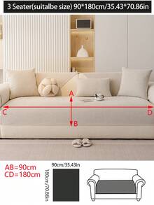 1 件四季沙发垫套，现代简约防滑沙发座椅保护套，防水防尘可洗沙发套，柔软防褪色，宠物友好，适合卧室、办公室、客厅的 L 型沙发和 1/2/3/4 座沙发 - 米色 - 查看 14