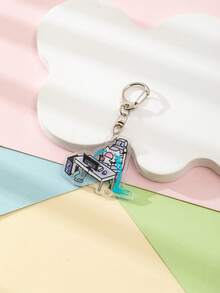 1 件亚克力可爱卡通线条猫钥匙扣/上班族猫/爱心猫/小丑小猫/蜜蜂小猫/蓝色包包小猫/裹在被子里的小猫/哭泣小猫/金钱小猫/芒果小猫/动物主题钥匙扣吊坠背包装饰/包包配件/书包配件/钱包吊坠/朋友的汽车配件包饰动物哥特 Y2k 圣诞礼物创意包挂绳带身份证夹汽车配件包饰 - 彩色 - 查看 22