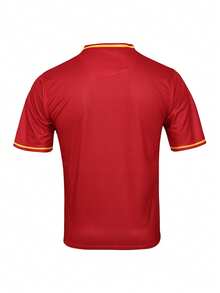 SURUIDA 1 件西班牙男式足球球衣，红色运动衫，舒适运动 T 恤，适合团队比赛 - 紅色 - 查看 3