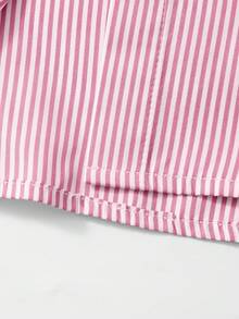 3pcs/Set Autumn New Teen Fashion Striped Shirt With Camisole And Straight Leg Pants Set