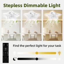 Ceiling Fans With Lights Remote Control, 27" Black, 6 Speeds 3 Light Color Low Profile Flush Mount Ceiling Fan For Kitchen Bedroom - 白色 - 查看 8