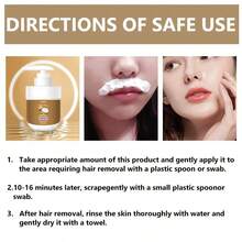 Lip Hair Removal Cream, Natural Coconut Essence + Aloe 100g1.75f1.Oz, Mild And Non-Irritating, Suitable For Underarms, Lips, Arms, Legs, Back And Private Parts, 5 Minutes Strong Hair Removal, Lasting Effect - 彩色 - 查看 10