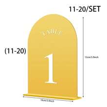 10pcs Gold Mirror Acrylic Table Numbers 1-10 With Holder, Gold Arch-Shaped Acrylic Table Sign Holder Suitable For Wedding Reception, Party, Event, Birthday