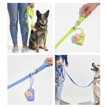 Coleira de PVC para cães com 17 opções de cores | Inclui dispensador de saco para cocô em ABS | Anti-estouro, anti-engasgo, à prova d'água, fácil de limpar | Ganchos giratórios duplos de liga de zinco, acessório para coleira anti-animais de estimação - Multicolorido - Ver 5