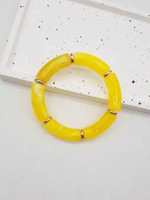 Boho-Chic Colorful Resin Beaded Stretch Bracelet - Elegant & Versatile, Perfect For Daily Wear, Travel, And Special Occasions