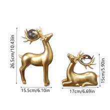 Um Par, Bola de Cristal Rena Geradora de Dinheiro, Rena Fofa sob a Árvore de Natal, Decoração de Lareira, Decoração de Casa, Decoração para Quarto, Escritório e Sala de Estar, Presente de Aniversário, Decoração de Natal, Presente de Véspera de Natal