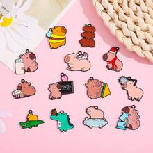 可爱的水豚河豚DIY吊坠首饰套装，可用于制作手链、项链和其他首饰。适合DIY爱好者。也非常适合馈赠亲朋好友。