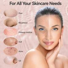 Silicone Face Scrubber Facial Cleansing Brush With Heating And Vibration Electric Waterproof Face Wash Brush With 5 Strength Adjustable For Exfoliating Deep Cleaning And Face Massaging Pink - 粉色 - 查看 8