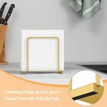 Napkin Holder For Table, Metal Napkin Holder For Kitchen Dining, Standing Paper Napkin Storage For Table Countertop - Black - View 8