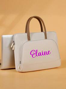 Customized And Personalized Halloween Text Name Computer Bag, Large Capacity Portable Computer Bag, Daily Fashionable Multi-Functional Computer Bag, Simple Customized Briefcase, Suitable For Commuting, Shopping, Business Trip, Vacation, As A Gift For Father, Mother, Sisters, Brother, Friend, Couple.