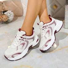 Contrast Color Mesh Sneakers, The First Choice For Comfortable Bowling Alleys, Breathable And Cushioning, Help You Throw Accurately, And Are Also Great For Daily Exercise - Red - View 6
