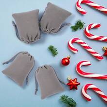 200 Pieces Velvet Drawstring Pouch Bulk 2.76 X 3.54 Inches Small Jewelry Pouch Mini Gift Bags Gift Packaging Wrap Bags For Valentine Wedding New Year Christmas Party Favors - Grey - View 6
