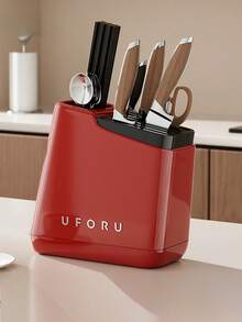 1pc Knife Holder Rack, Multifunctional Kitchen Countertop Knife, Chopstick, Spoon Storage And Draining Rack