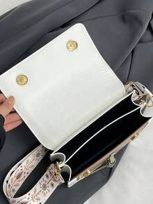 时尚女士手提包，多功能新款斜挎包，休闲风格，撞色设计，小巧方形，宽肩带，适合派对、约会、上学、户外活动等场合，也是一份很棒的礼物。 - 綠色 - 查看 4