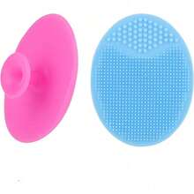 Face Scrubber,2 Pack Soft Silicone Scrubbies Facial Cleansing Pad Face Exfoliator Face Scrub Face Brush Silicone Scrubby For Massage Pore Cleansing Blackhead Removing Exfoliating,Cool Gift For Girl - RosPinkblue2Pack - 查看 3