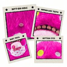 Spin Master Mini Rascals Series 9-Inch Plush Doll With Baby - Funny Ugly Monster Teeth And Heart-Shaped Bib, Plush Doll Gift For Children - Oogah Boogah (Pink) - View 9