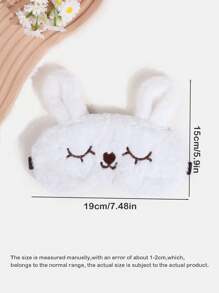 1pc Plush Bunny Eye Mask, Soft Plush Blindfold Sleep Masks, Cute Animal Rabbit Sleeping Eye Mask, Suitable For Daily Rest And Travel, Kids Eye Mask, Sleep Mask, Travel Essentials Kids