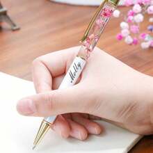 Bolígrafos de lujo con tacto suave personalizados, bolsas negras para bolígrafos, bolígrafos con flores secas rellenas de aceite, bolígrafos con flores - Herramientas de escritura personalizadas, regalos perfectos, regalos de aniversario, regalos de cumpleaños, regalos de temporada de graduación, útiles escolares, escuelas, maestros, oficinas, niños y niñas, para regalos