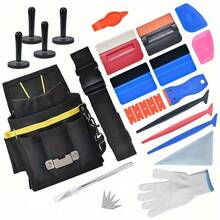 Vinyl Wrap Tool Kit For Car, Tint Wrapping Kit With Apron Waist Bag, Magnet Holder Micro Wrap Stick Squeegee, PPF Squeegee Kit, Essential Kit For Vehicle Film Installing - 變體 - 查看 3