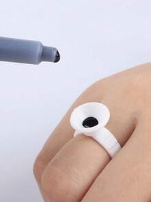 100个/50个/20个装睫毛嫁接胶水杯、纹身颜料杯、创意便携式胶水杯 - 白色 - 查看 3