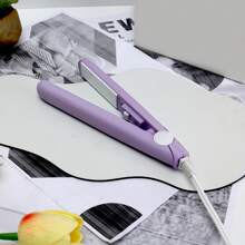 K·SKIN 1 Set Straight & Curly Hair Ceramic Electric Flat Iron, Bangs & Beard Clip, Gift Style Mini Portable Hair Straightener